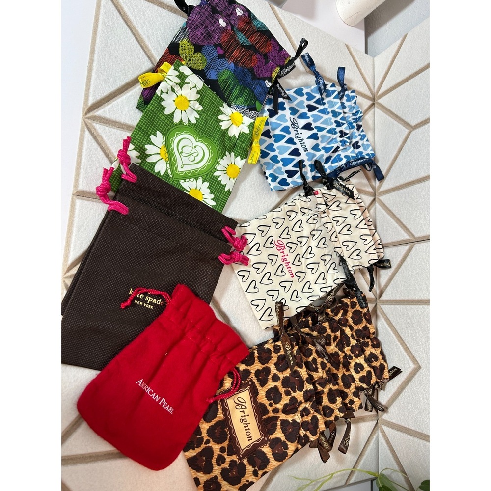 Lot 16 Brighton Kate Spade American Pearl Jewelry Dust Bags Pouches Mix